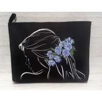 Косметичка під вишивку бісером «Дама з волошками» (Косметичка чи набір).